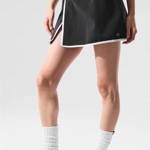 ALO Yoga Black Skort with White Waistband Detail